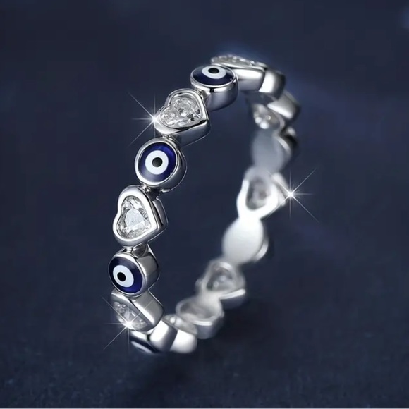 Jewelry - 🧿Ring Evil Eye and CZ’s 18K plated
